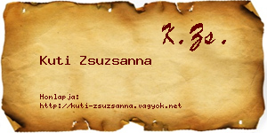 Kuti Zsuzsanna névjegykártya