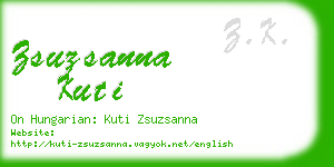 zsuzsanna kuti business card